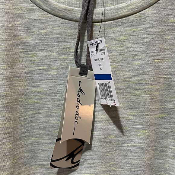 Mod-o-doc Shirt Women's XL Green V-Neck Short Sleeve Ruched Soft Comfy Von Maur - Picture 3 of 7